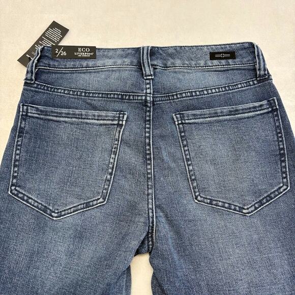 Liverpool Los Angeles Hannah Crop Flare Vintage Wash Blue Denim Jeans Size 2/26 - Picture 6 of 7